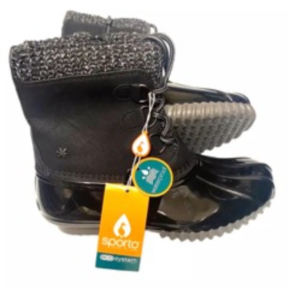 Sporto Lilia Women's Duck Winter Waterproof Boot Black Size 6 - Picture 2 of 5